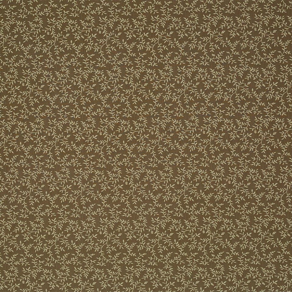 Clinging Vines Botanical Upholstery Fabric - Golden Pecan by Robert Allen