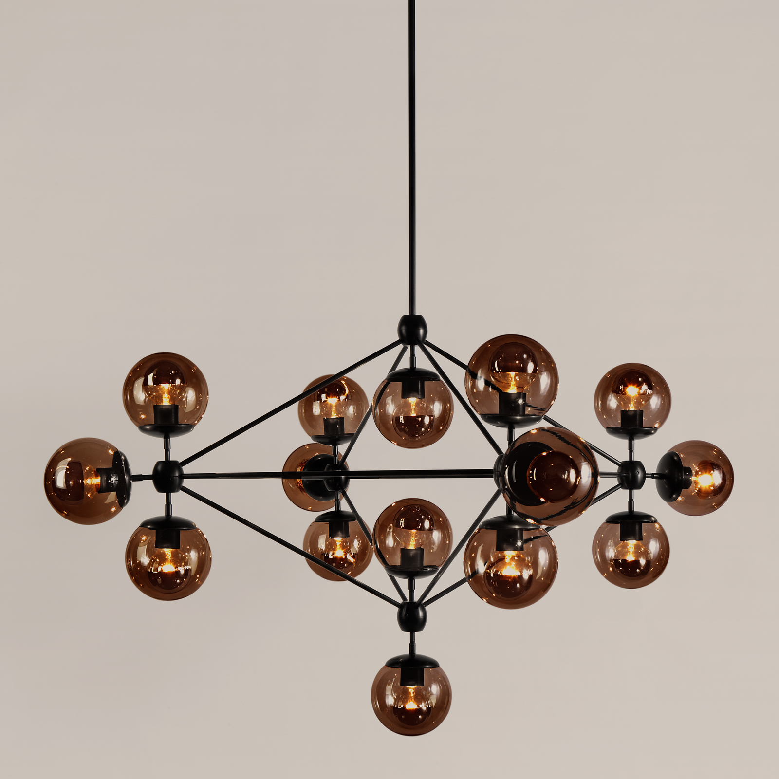 Modo | Chandelier - 4 Sided, 15 Globes | Jason Miller by Roll & Hill