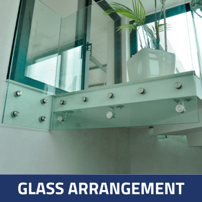 Glass point fixing - Glass Interior Design by SADEV