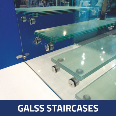 Glass staircases - stairs steps - glass fixing by SADEV