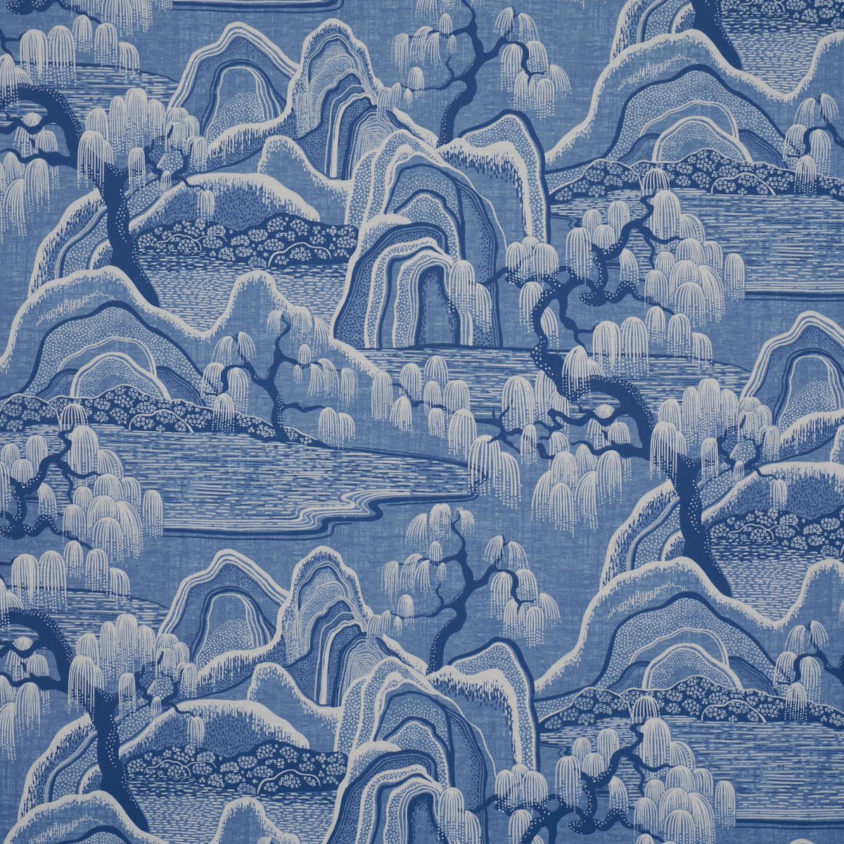 Indigo Garden Blue And White by Schumacher