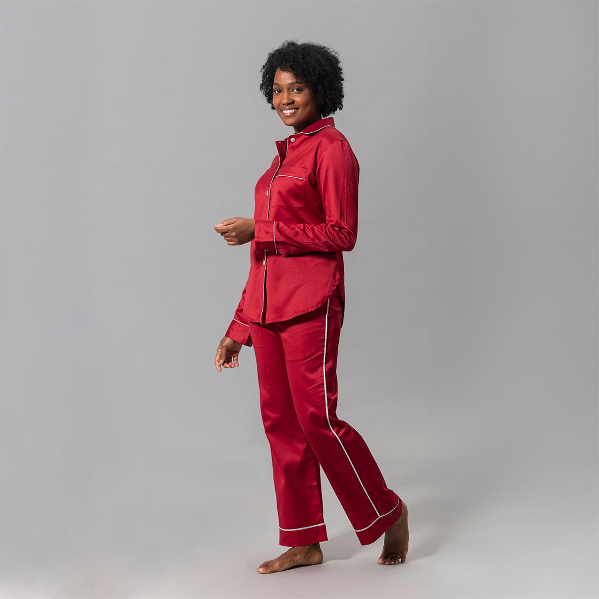 Nocturne Pajama Set Scarlet/blue by Schumacher