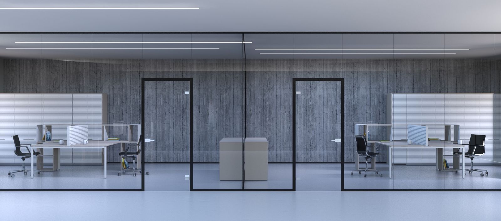 Wall partitions: single glass by Stefani