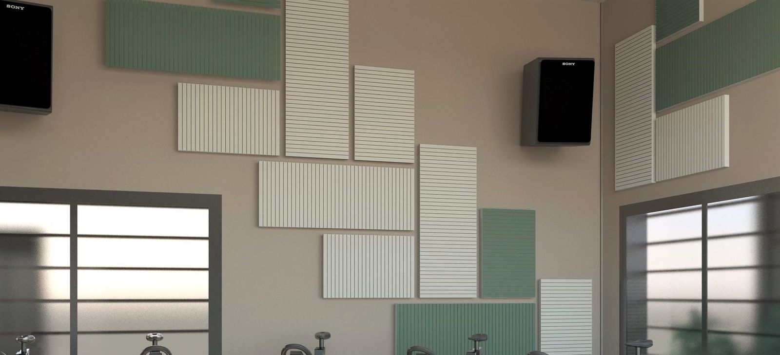 Wall surfaces: Sound-absorbing panels by Stefani