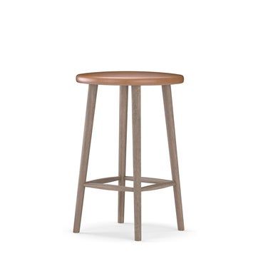 Miss Button Bar stool upholstered H62 | Oak by Stolab