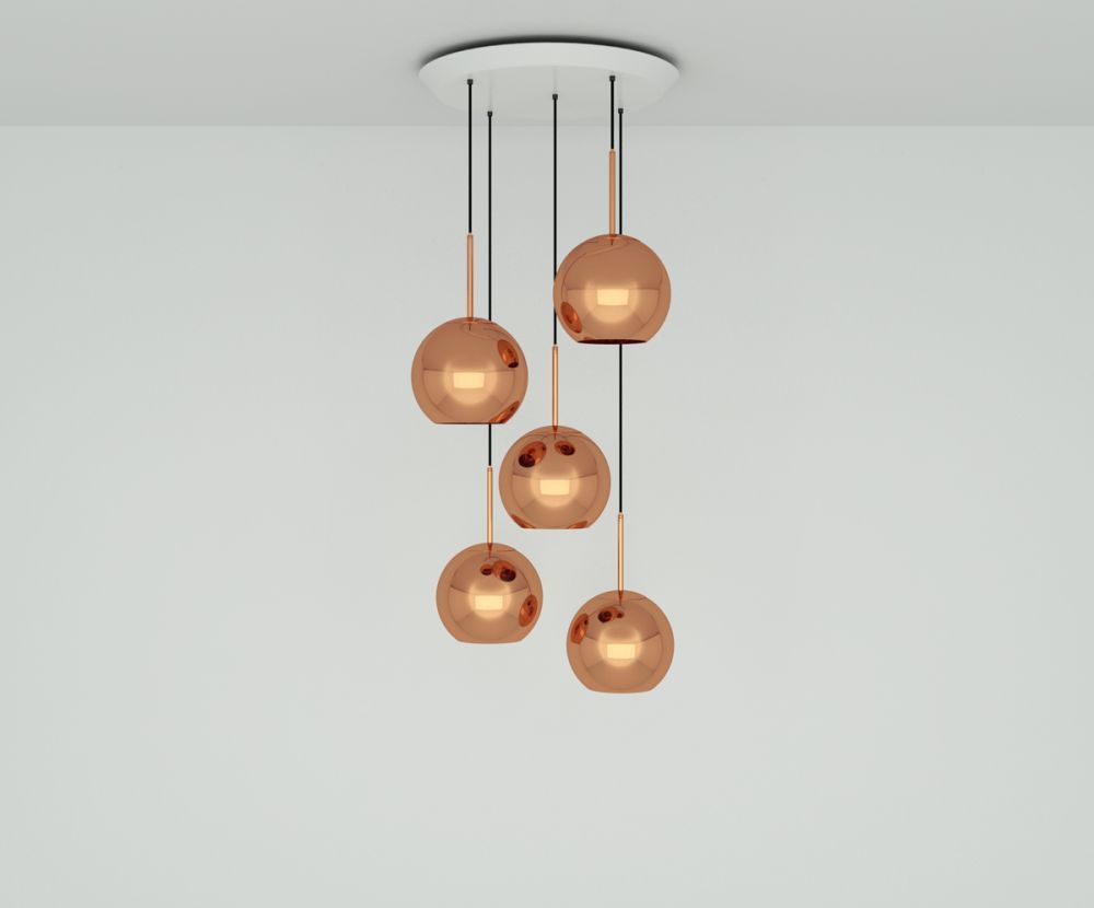 Copper LED 25cm Round Pendant System by Tom Dixon