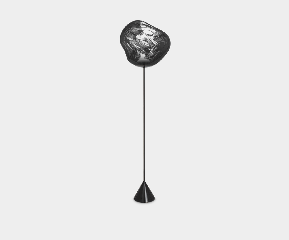Melt Cone Slim Floor Silver LED by Tom Dixon