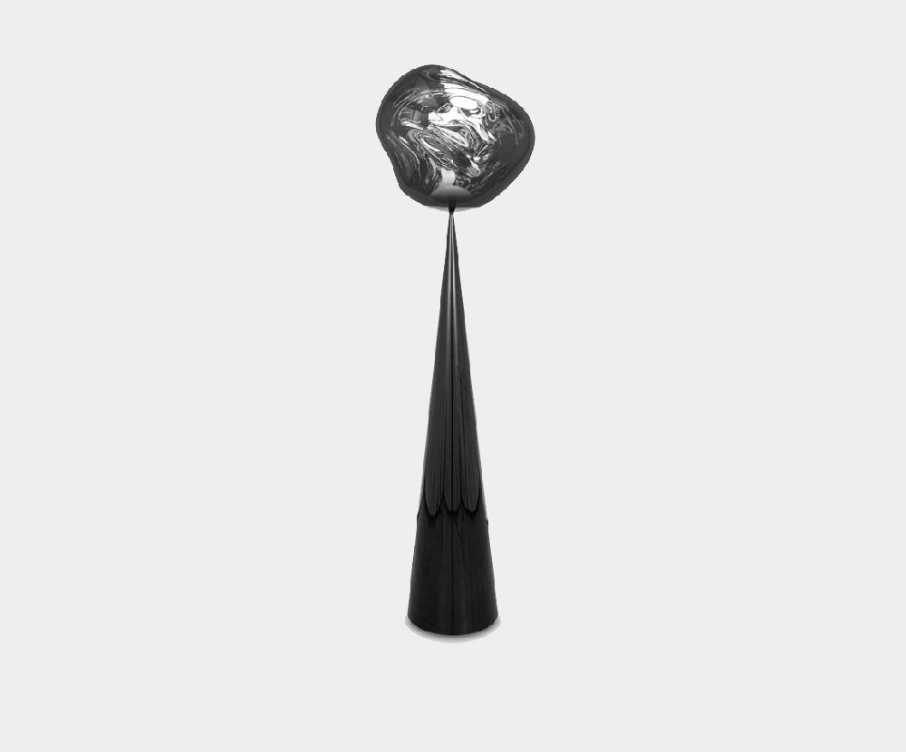 Melt Cone Fat Floor Silver LED by Tom Dixon