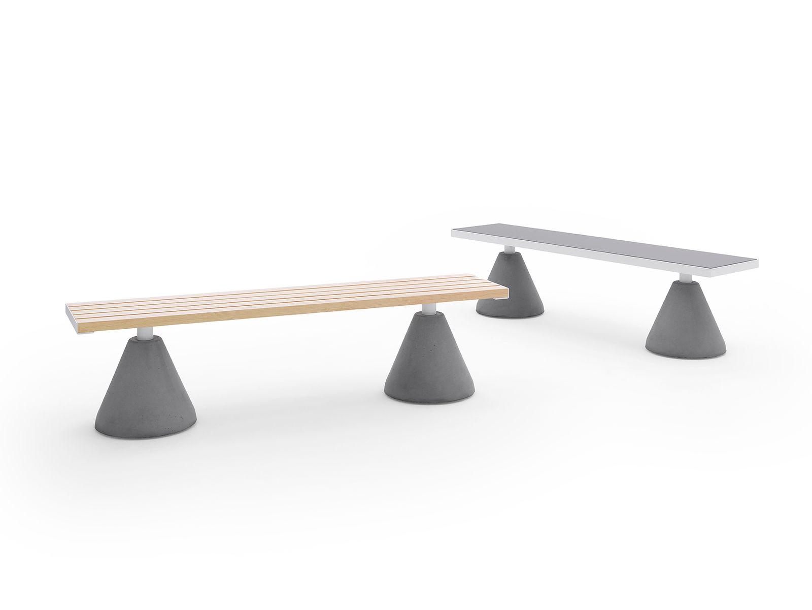 FLAT BENCH WITH CONICAL BASE .040 - Urbantime by Diemmebi by Urbantime