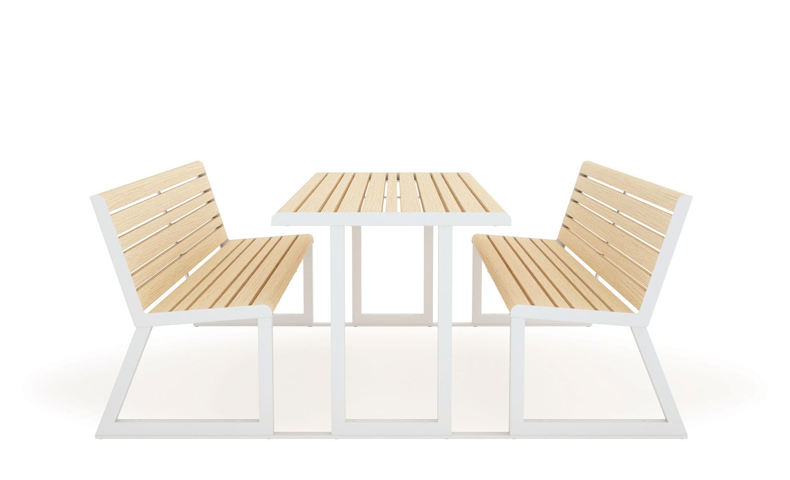 .H24 Table + Integrated benches - Urbantime by Diemmebi by Urbantime