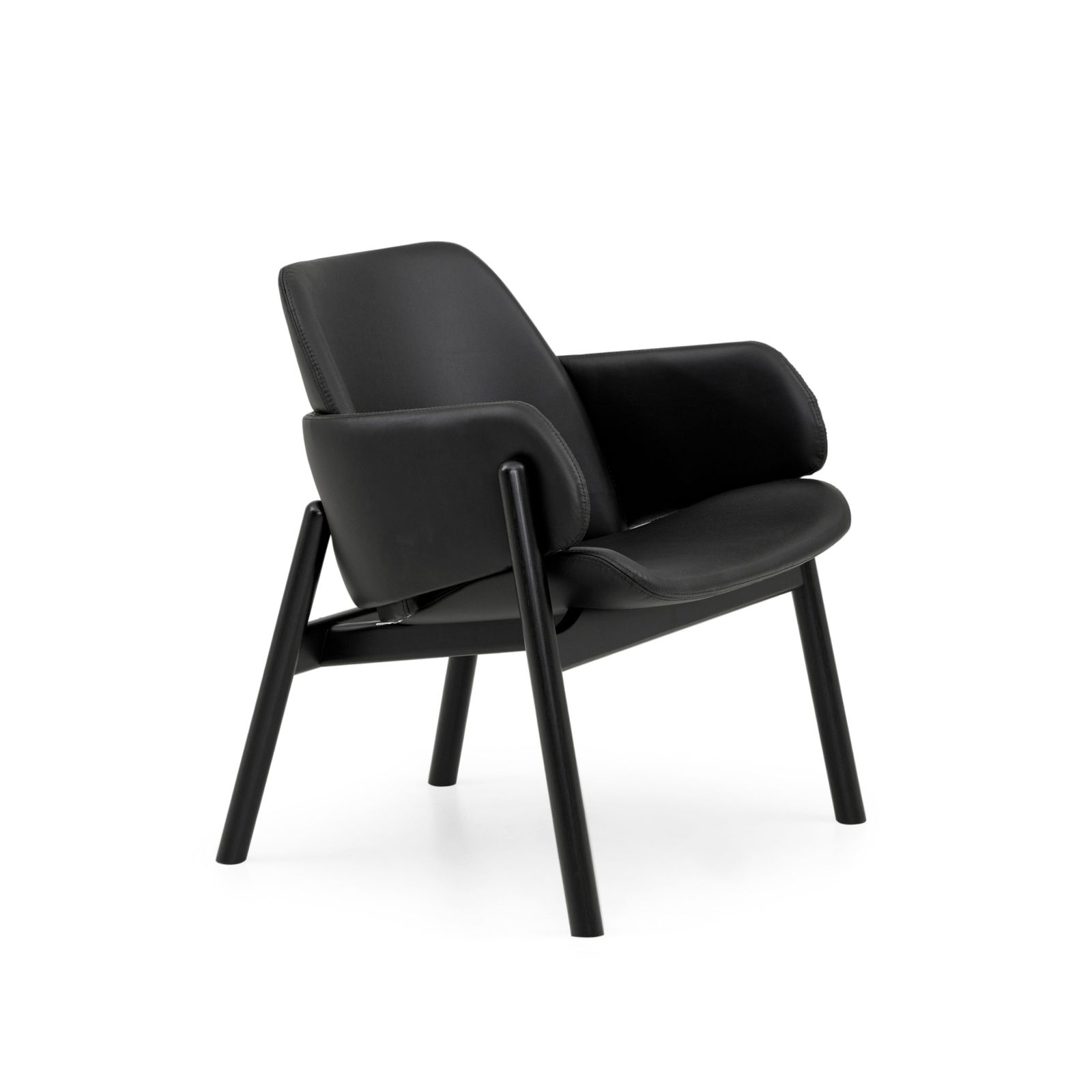 ABOVE Armchair in Black finish and Black leather by Uultis