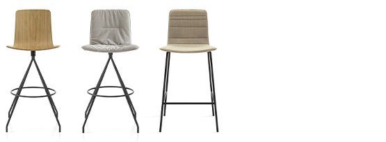 High metal stool: industrial design | Klip Collection by Viccarbe