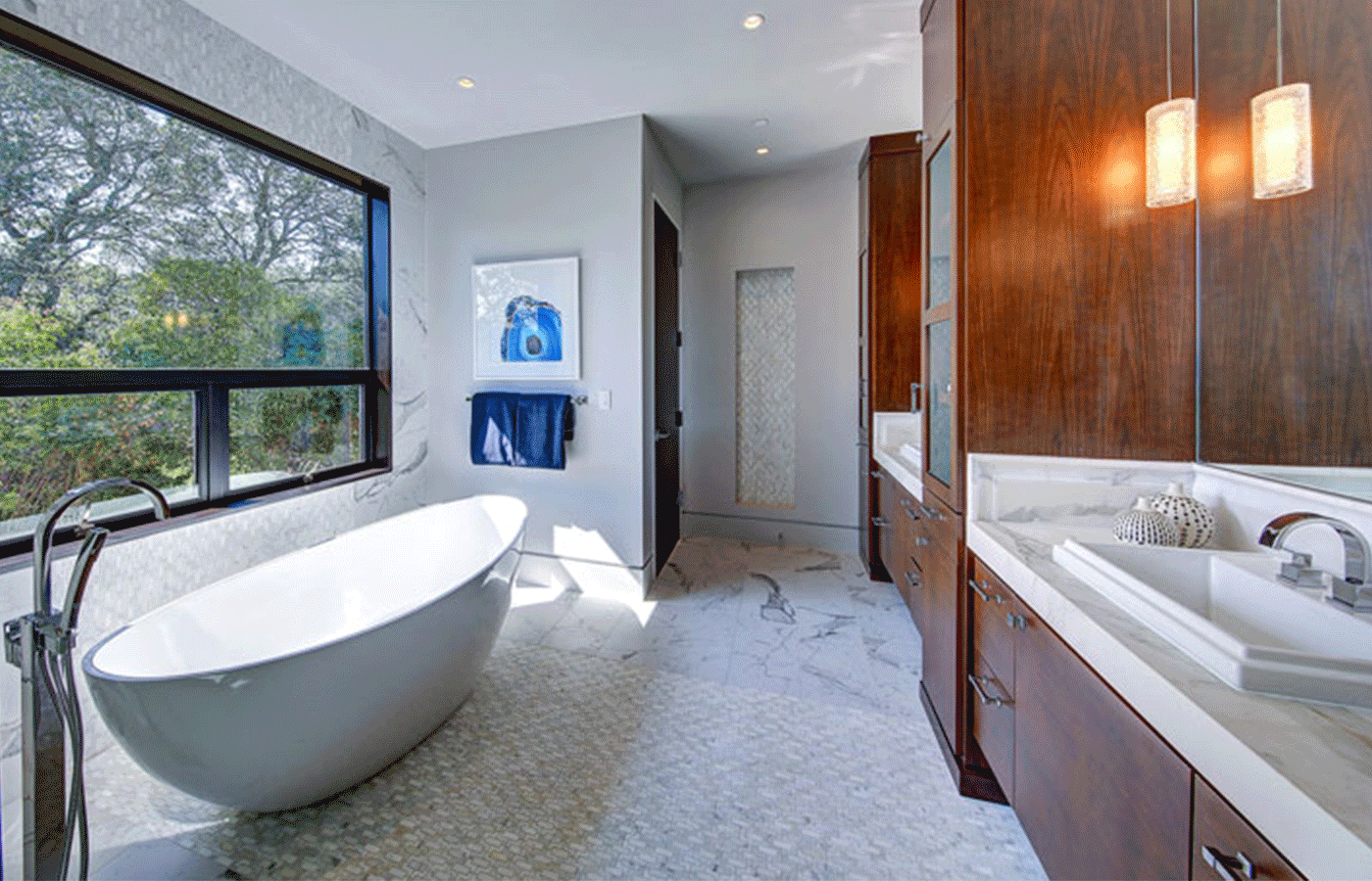 Floor to Wall Mosaic by Walker Zanger