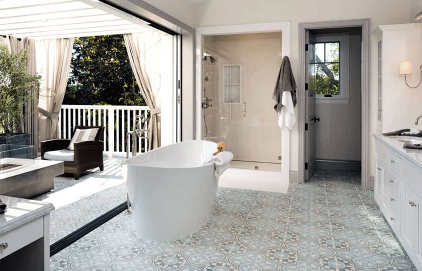 Inside/Outside Bathroom Beauty by Walker Zanger