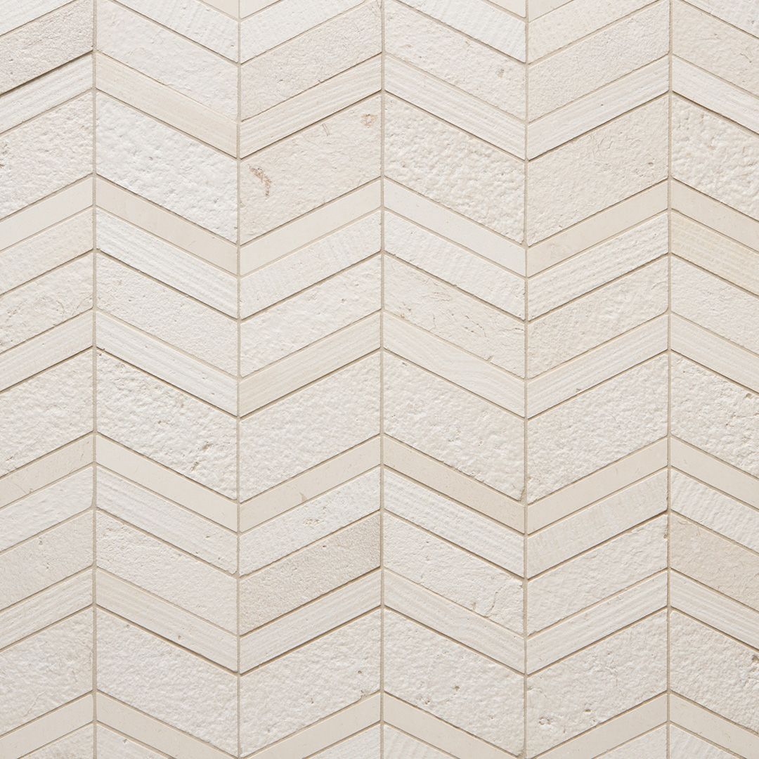 Shift Cream Chevron Mosaic Textured by Walker Zanger