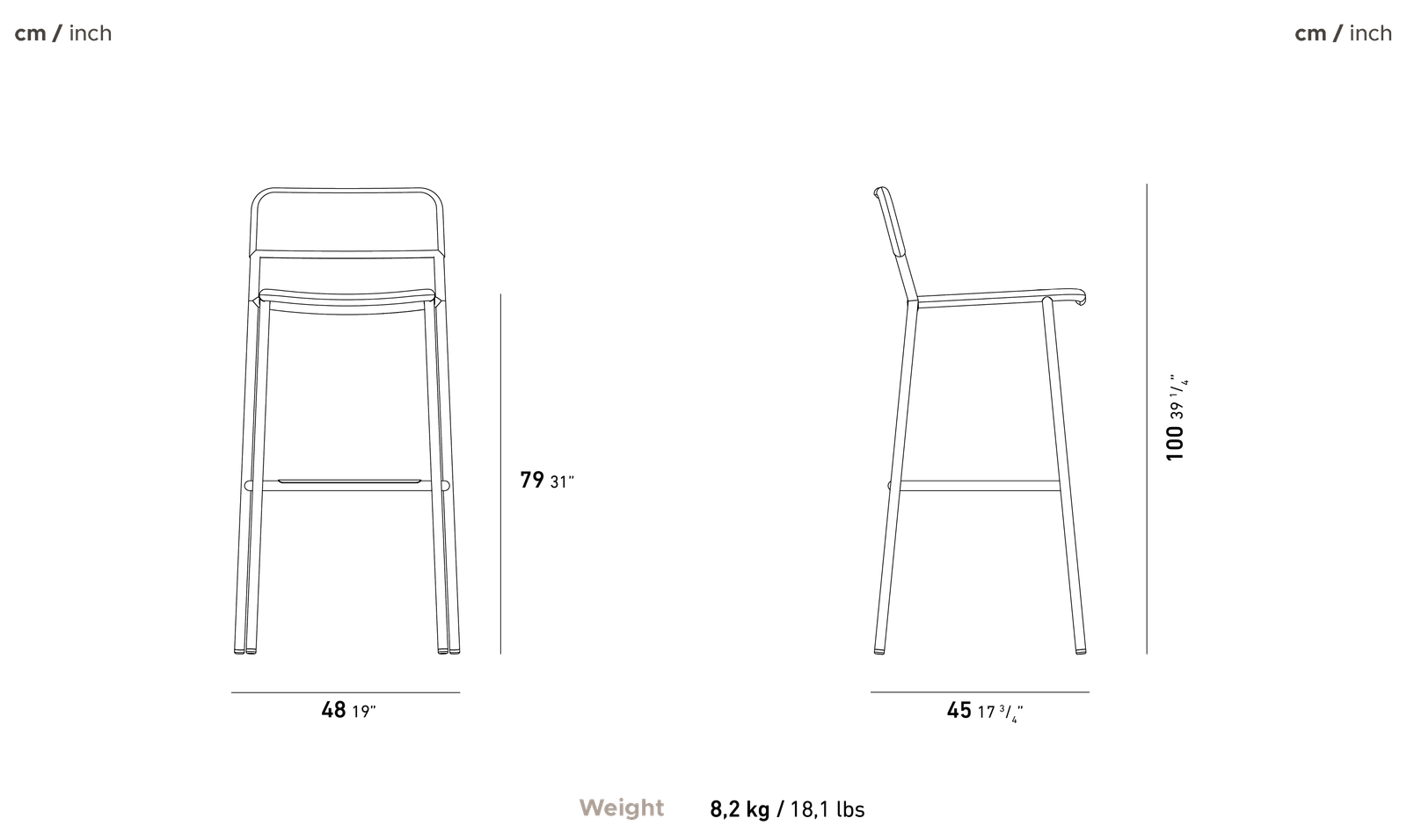 Edi Bar Stool by YAAZ