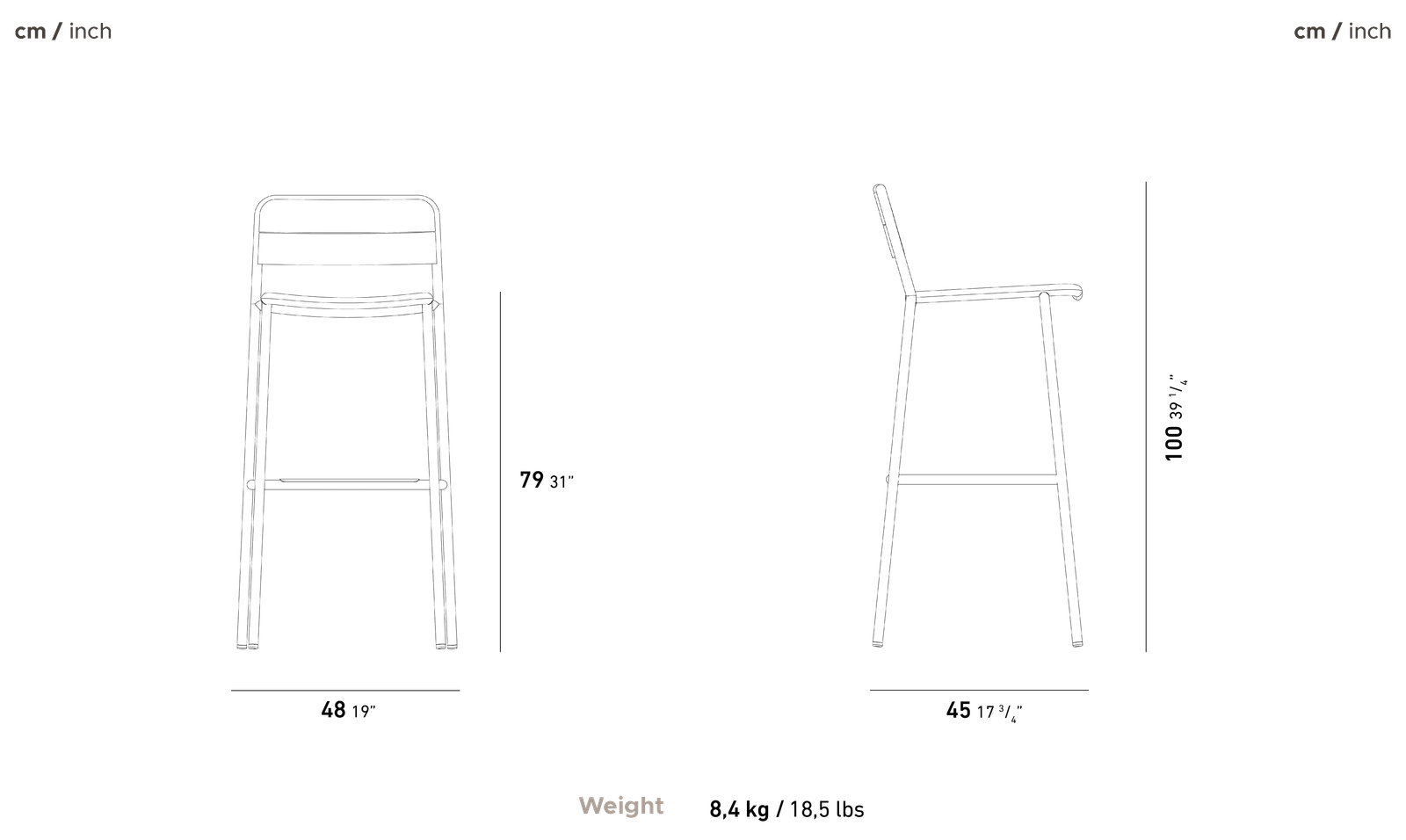 Edi Bar Stool Backrest Teak by YAAZ
