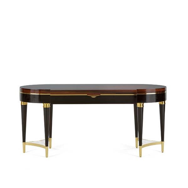 Ebony dressing with ziricote, brass and marble inserts by Zanaboni