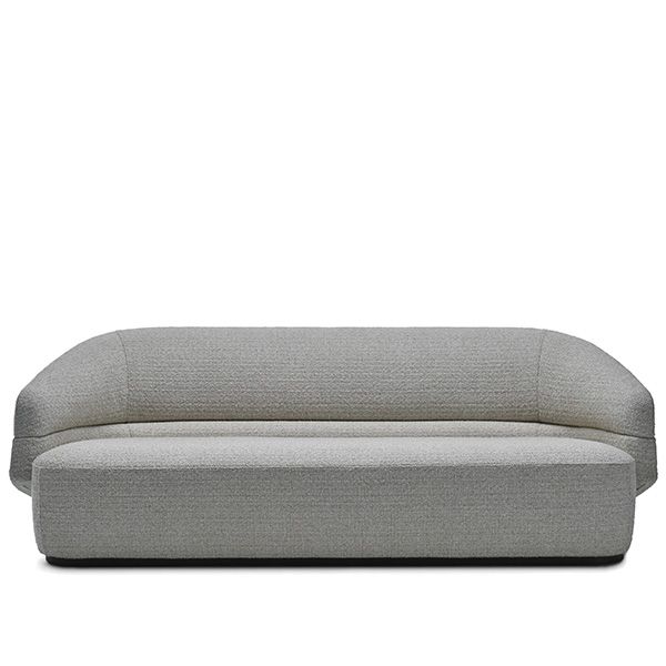 modern sofa with grey stained ash base by Zanaboni
