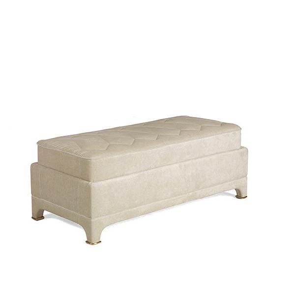 Elegant upholstered bench with solid wood structure by Zanaboni