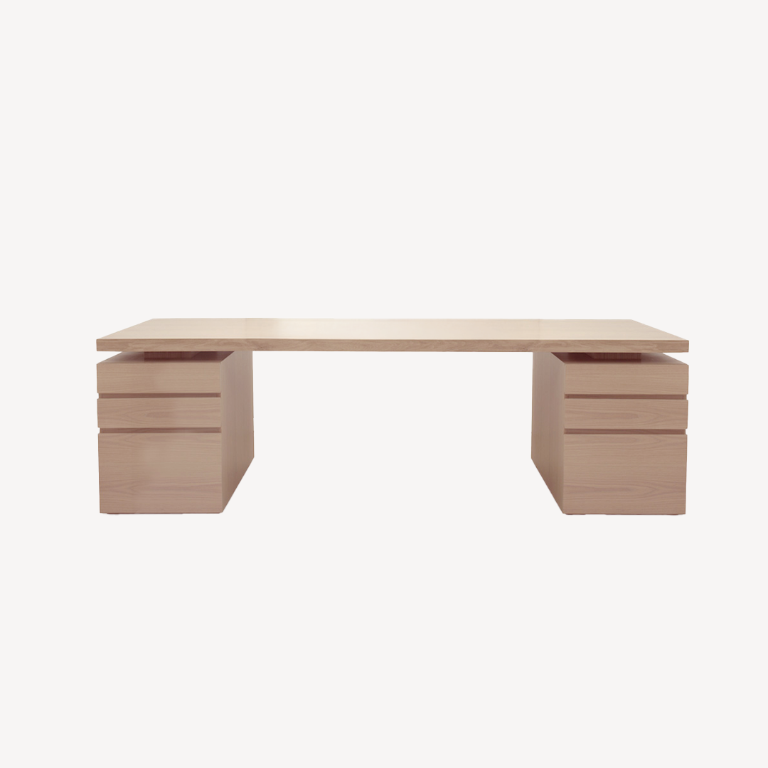 Jade Desk with File Drawers by Zuster