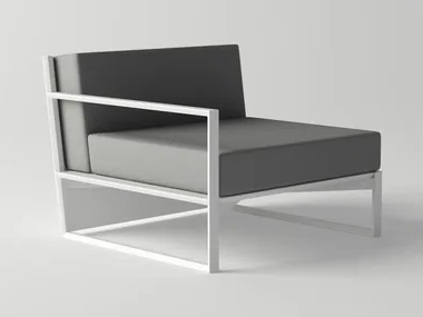 ORA MODULAR SOFA LEFT PIECE - Aluminium garden armchair with armrests by 10Deka