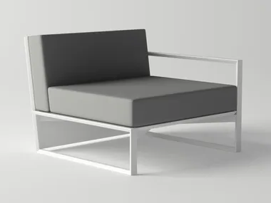 ORA MODULAR SOFA RIGHT PIECE - Aluminium garden armchair with armrests by 10Deka