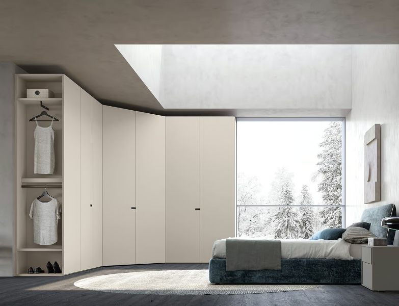 LINE - Corner wooden wardrobe by Adok