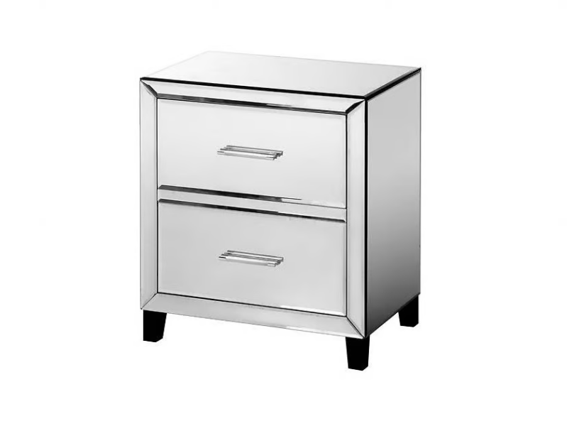 ALOUETTE - Mirrored glass bedside table with drawers by AMPM