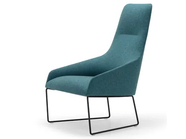ALYA BU1538 - Sled base upholstered armchair with armrests by Andreu World
