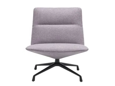 CAPRI LOUNGE BU1735 - Swivel upholstered armchair with 4-spoke base by Andreu World