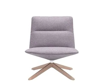 CAPRI LOUNGE BU1741 - Swivel upholstered trestle-based armchair by Andreu World