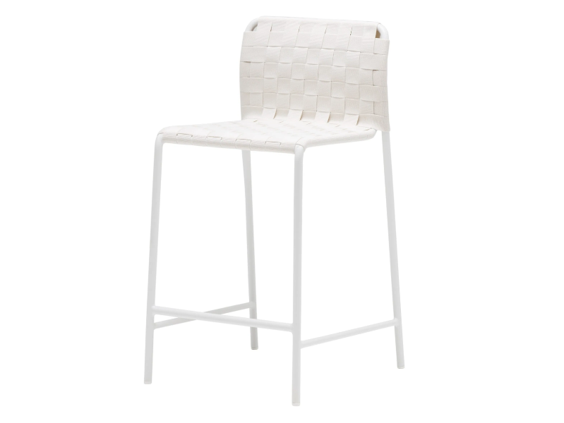COSTA BQ0274 - High aluminium stool with footrest by Andreu World