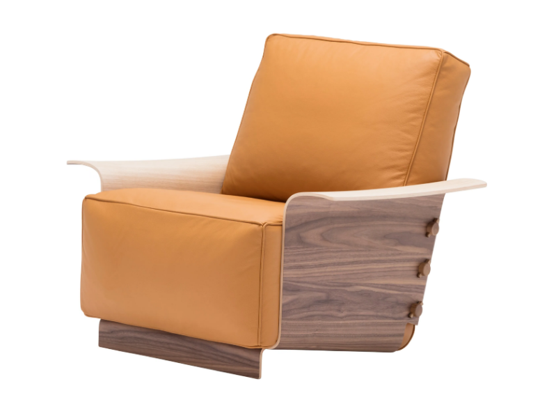 FOREST CLUB - Leather armchair with armrests by Andreu World