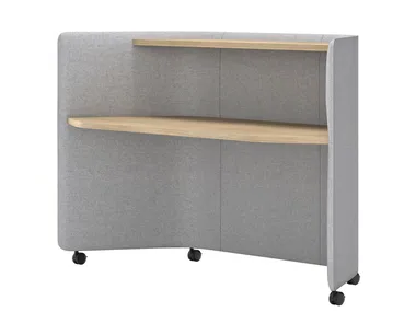 IN OUT OFFICE ME2260 - Workstation desk with sound absorbing screens with casters by Andreu World