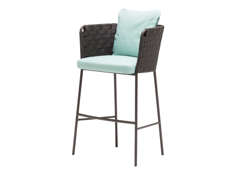 MARINA BQ0289 - High aluminium stool with armrests by Andreu World