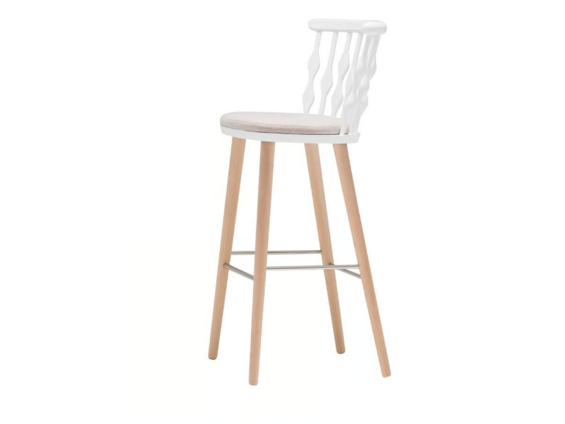 NUB BQ1452 / BQ1453 - High beech stool with integrated cushion by Andreu World