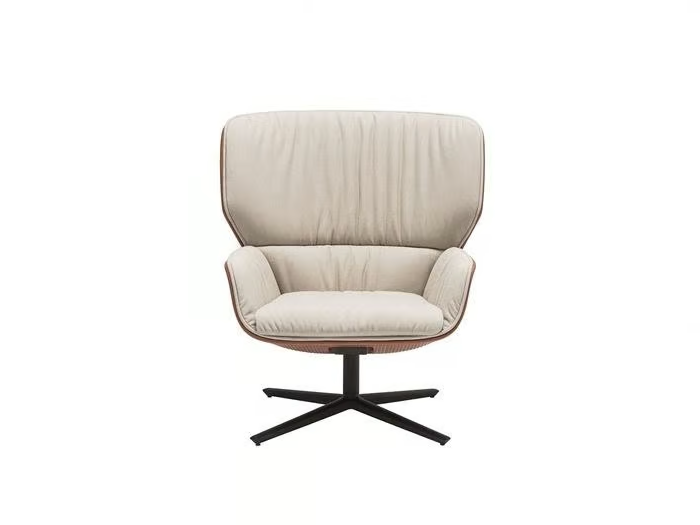 NUEZ LOUNGE BIO BU2742 - Swivel armchair with 4-spoke base high-back by Andreu World