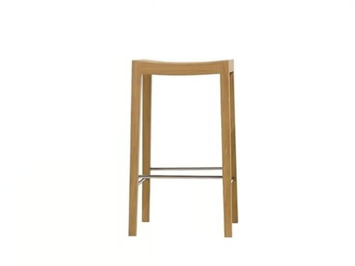 RDL BQ7299 - Oak stool with footrest by Andreu World