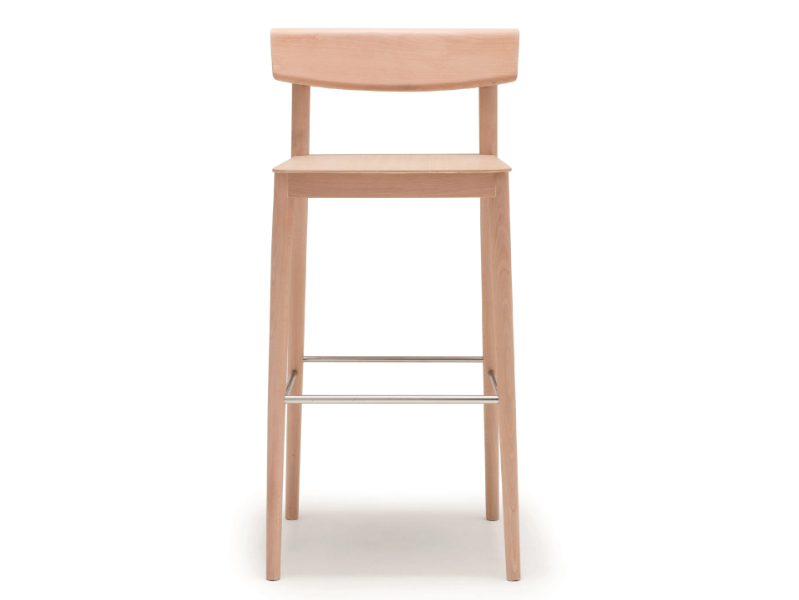 SMART BQ0637 - High wooden stool with back by Andreu World