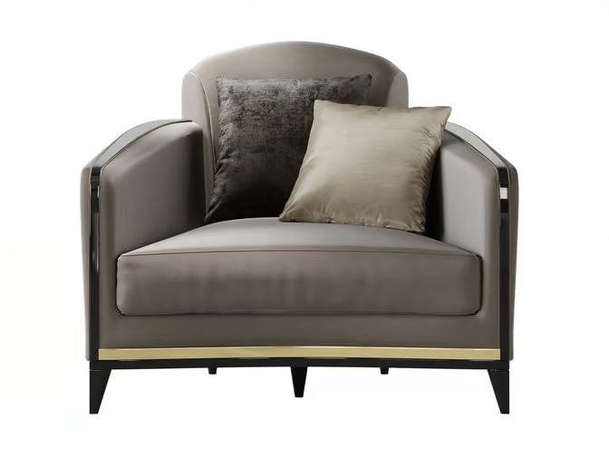 VICTOR - Leather armchair with armrests by A.R. Arredamenti