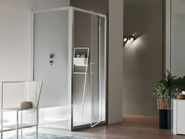 A6 - Corner glass shower cabin with pivot door by Arcom