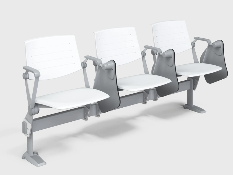 ZERO9 CONTRACT - Beam seating with writing tablet with tip-up seats by Ares Line