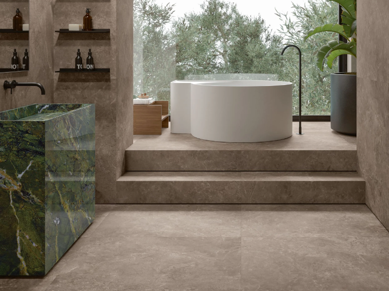 TWIN.S - DOVE - Rectified porcelain stoneware wall/floor slabs with concrete effect by ARIOSTEA