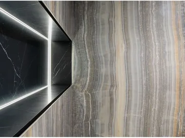 ULTRA ONICI - GREY ONYX VEIN CUT - Porcelain stoneware wall/floor tiles with marble effect by ARIOSTEA