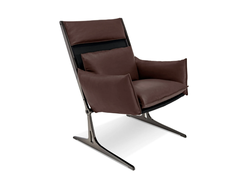 BARRACUDA - Leather armchair by Arketipo