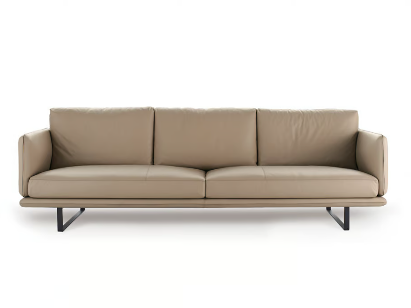RAIL - 3 seater leather sofa by Arketipo