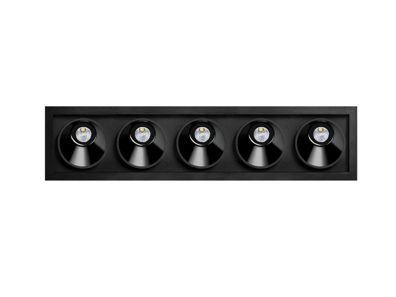 BLACK FOSTER ASYMMETRIC RECESSED 5 - Recessed LED multiple aluminium spotlight by Arkoslight