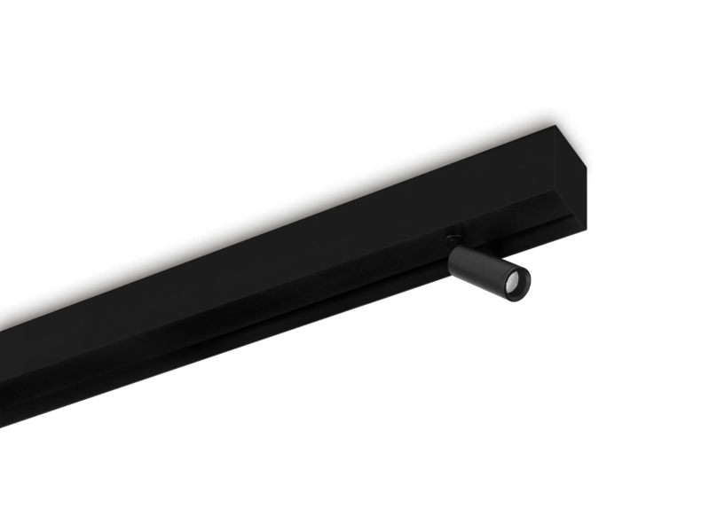 BLACK FOSTER CUSTOM SURFACE FIT 27 - Ceiling mounted linear lighting profile for downlights by Arkoslight
