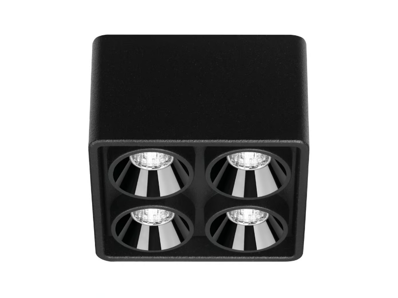 BLACK FOSTER MICRO SURFACE 2X2 - Multiple LED aluminium spotlight by Arkoslight